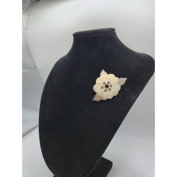 Vintage Francisco Rebajes Modernist Sterling Silver Poppy Brooch Signed - Picture 6 of 7